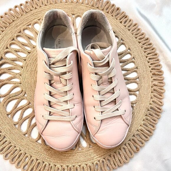 Rag & Bone RB1 Light Pink Low Leather Sneakers Unisex Size EU 37 - Picture 3 of 12